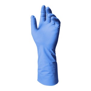 LUVA NITRILO AZUL N/FLOCADO 37-510*